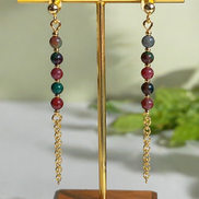 Kasgar Garnet Chain Drop Earrings
