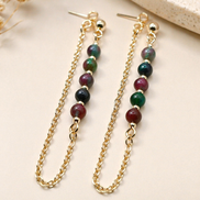 Kasgar Garnet Chain Drop Earrings