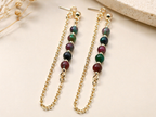 Kasgar Garnet Chain Drop Earrings