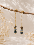 Faceted Sodalite Chain Drop Earrings