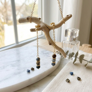 Faceted Sodalite Chain Drop Earrings