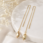 Sculptural Organic Drop Threader Earrings