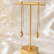 Sculptural Organic Drop Threader Earrings
