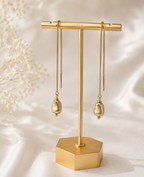 Sculptural Organic Drop Threader Earrings