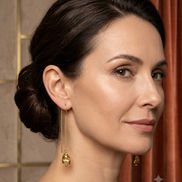 Sculptural Organic Drop Threader Earrings
