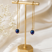 Peacock Freshwater Pearl Threader Earrings