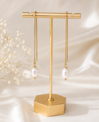 White Freshwater Pearl Threader Earrings