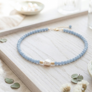 Angelite & Baroque Pearl Necklace