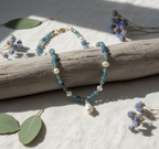 Collier de kyanite à facettes et perles d'eau douce