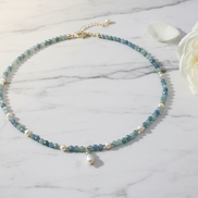 Faceted Kyanite & Freshwater Pearl Necklace
