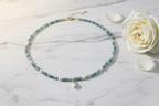 Collier de kyanite à facettes et perles d'eau douce
