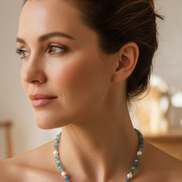 Faceted Kyanite & Freshwater Pearl Necklace