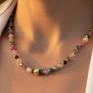 Faceted Multicolour Tourmaline Necklace