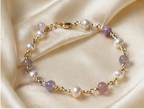 Chinese Moonstone & Freshwater Pearl Bracelet