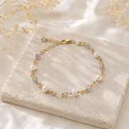 Fluorite & Freshwater Pearl Bracelet