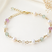 Fluorite & Freshwater Pearl Bracelet