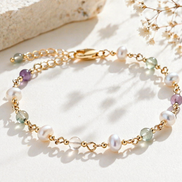 Fluorite & Freshwater Pearl Bracelet
