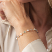 Fluorite & Freshwater Pearl Bracelet