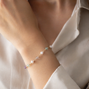Fluorite & Freshwater Pearl Bracelet