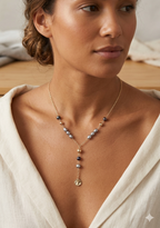 Blue-Grey & Peacock Freshwater Pearl Y-Necklace