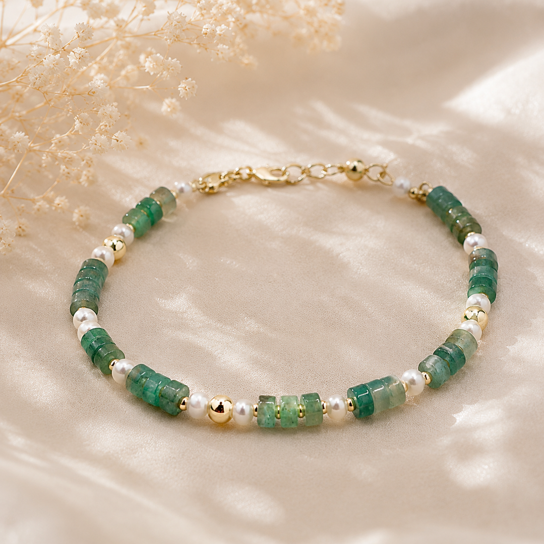 Aventurine & Freshwater Pearl Bracelet