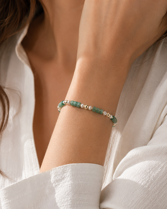 Aventurine & Freshwater Pearl Bracelet