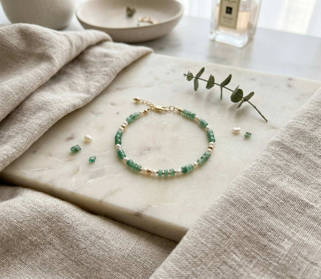 Aventurine & Freshwater Pearl Bracelet