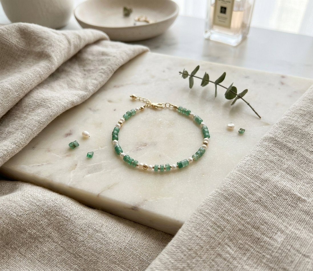 Aventurine & Freshwater Pearl Bracelet