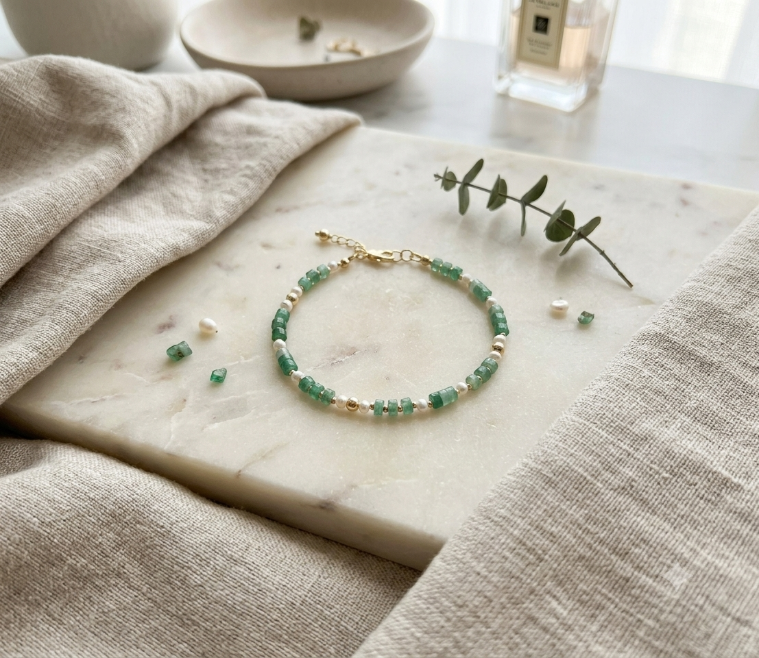 Aventurine & Freshwater Pearl Bracelet