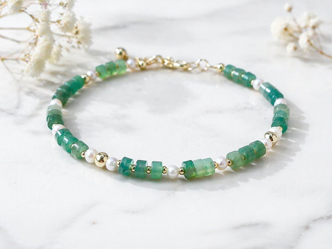 Aventurine & Freshwater Pearl Bracelet
