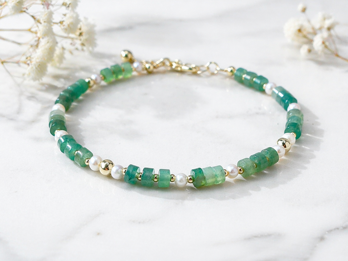 Aventurine & Freshwater Pearl Bracelet