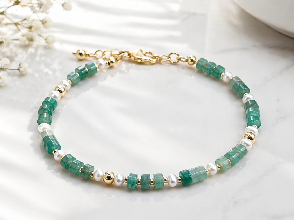 Aventurine & Freshwater Pearl Bracelet