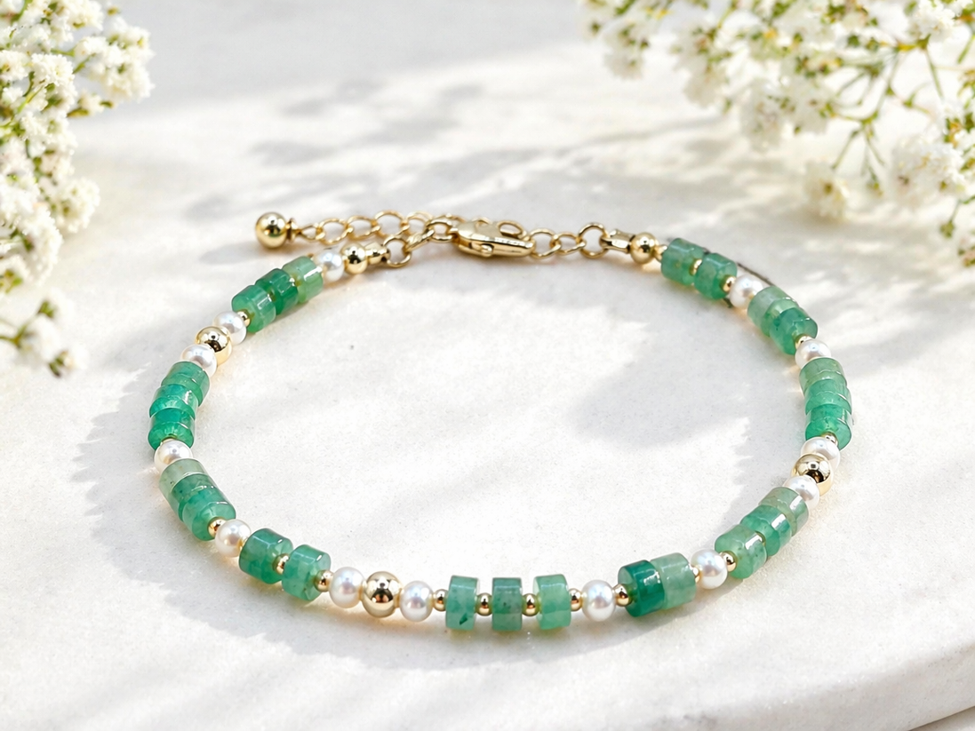 Aventurine & Freshwater Pearl Bracelet
