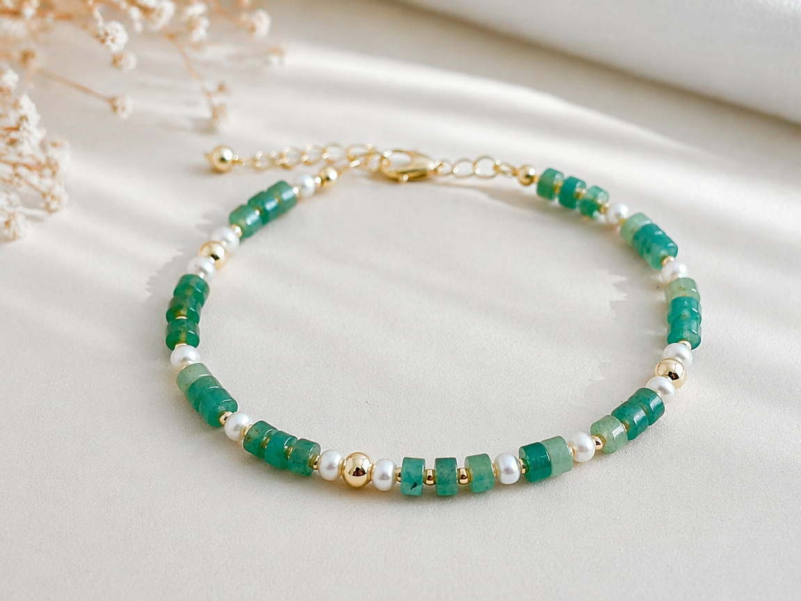 Aventurine & Freshwater Pearl Bracelet