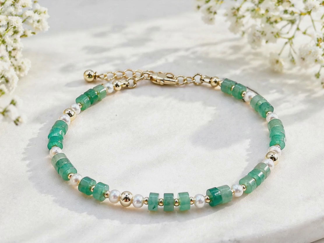Aventurine & Freshwater Pearl Bracelet