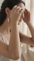 White Biwa Pearl Hoop Earrings