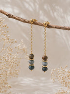 Faceted Sodalite Chain Drop Earrings