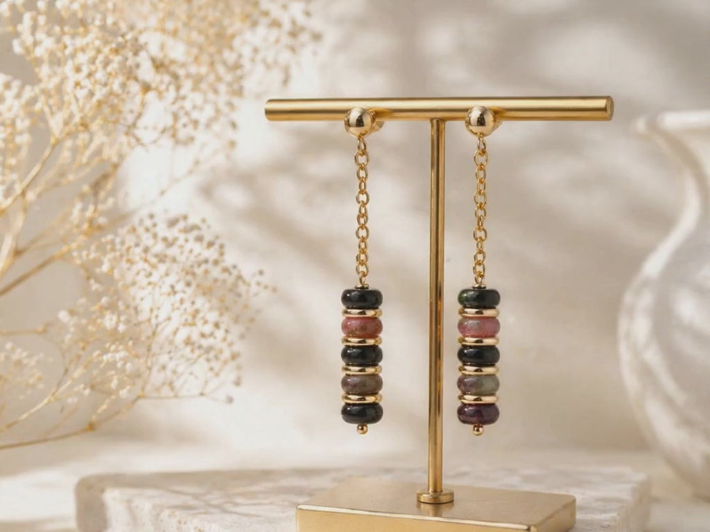 Natural Tourmaline Drop Earrings