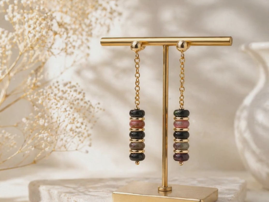 Natural Tourmaline Drop Earrings